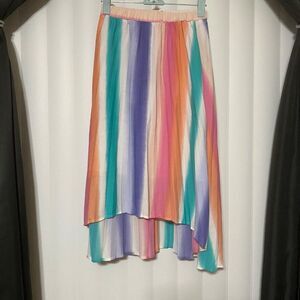 Art class girls pastel pleated multicolored low/high skirt